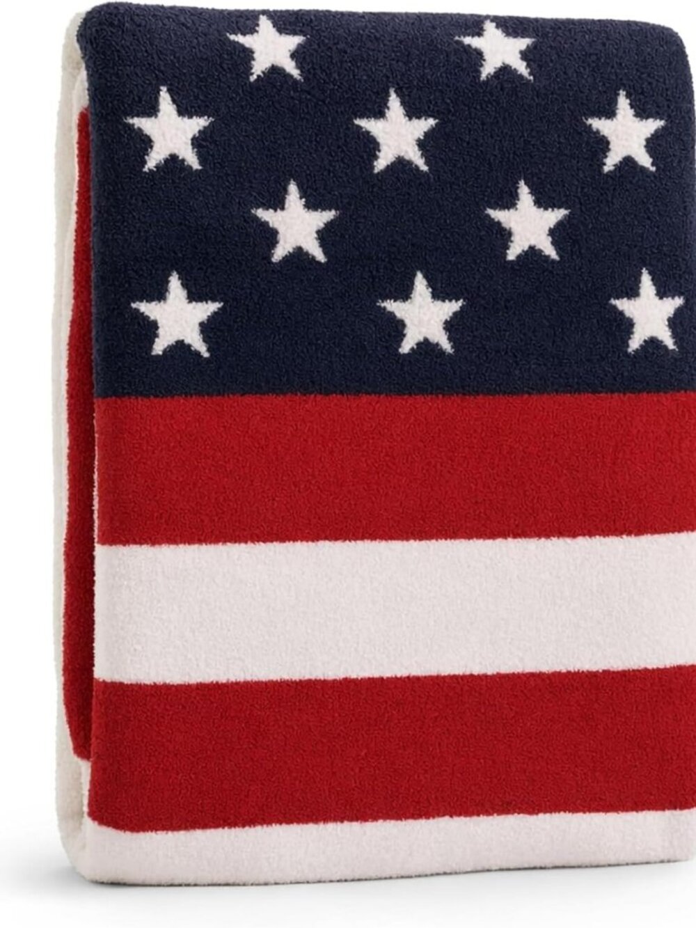 Cozy Red, White & Blue Chenille American Flag Blanket - Perfect for Patriotic